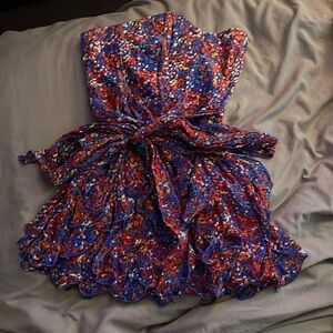 Blue red and white summer dress size 0